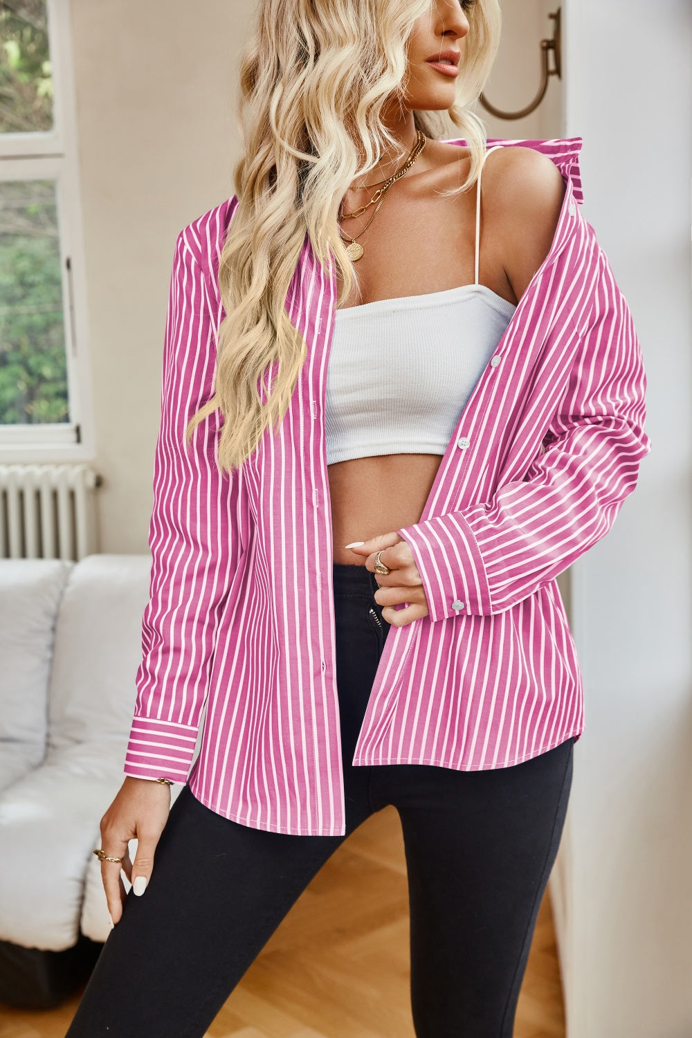 Striped Button-Down Shirt