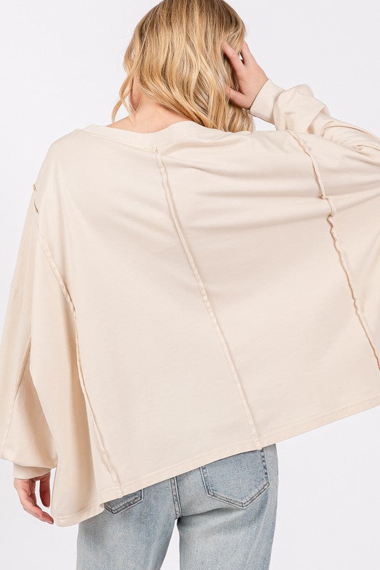 SAGE + FIG Flower Patch Dropped Shoulder Oversize Top