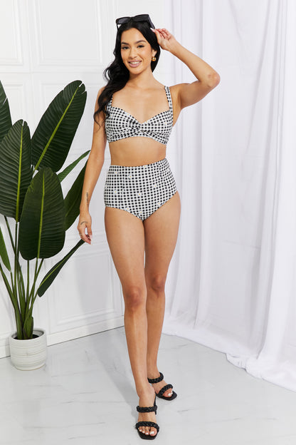 High-Waisted Twist Front Bikini