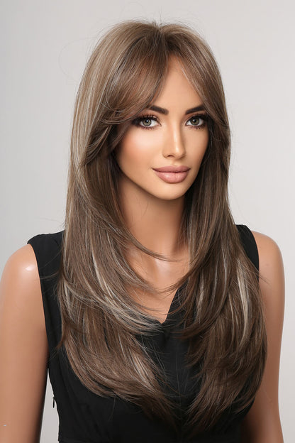 22" Long Straight Full Machine Wig (Synthetic Heat Resistant)