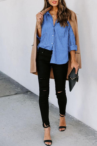 Striped Button-Down Shirt