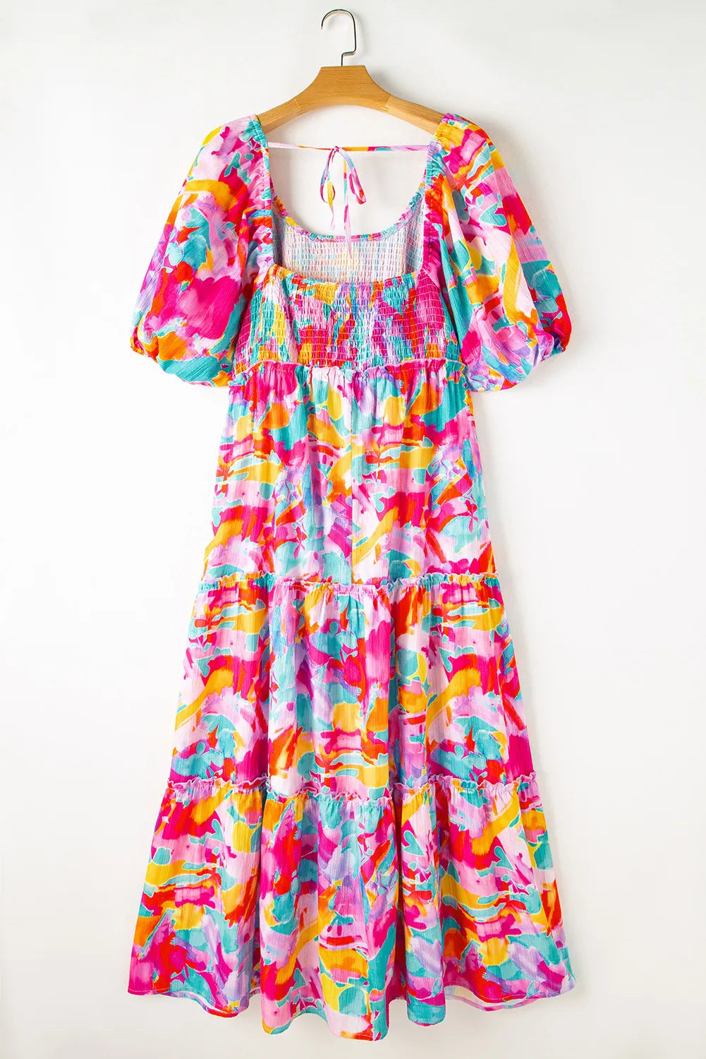 Plus Size Floral Smocked Dress