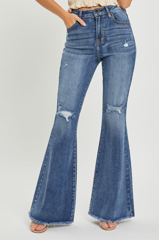 RISEN High Waist Distressed Fare Jeans Medium