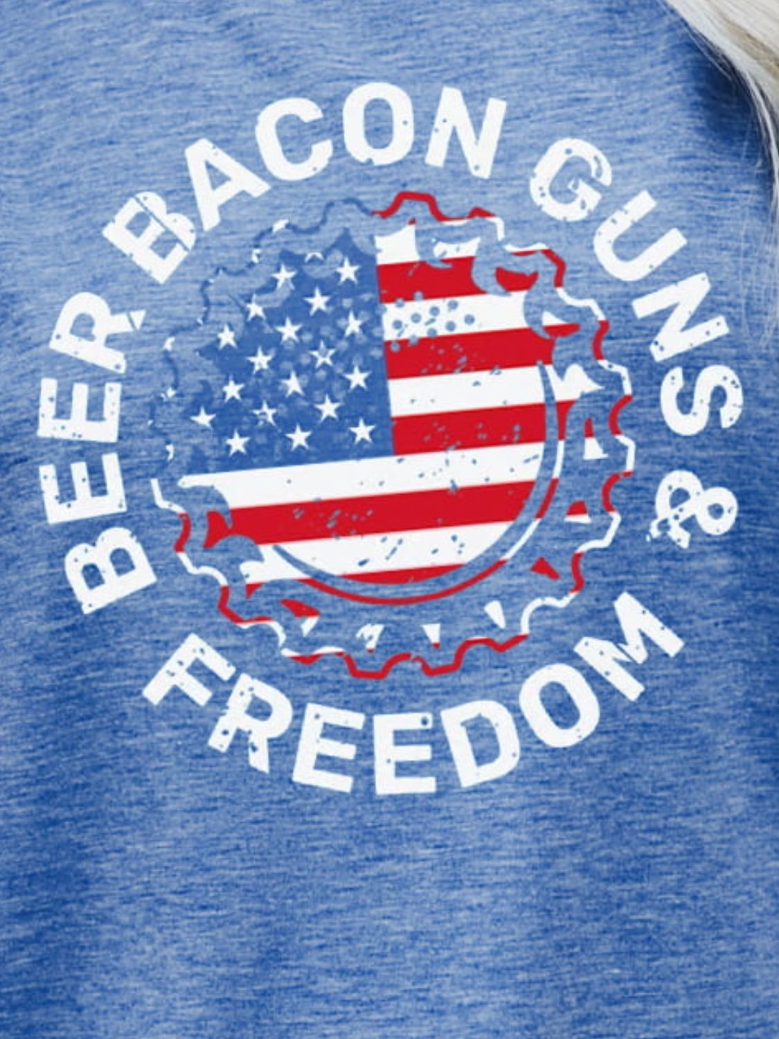 Flag Tee with Beer, Bacon & Freedom
