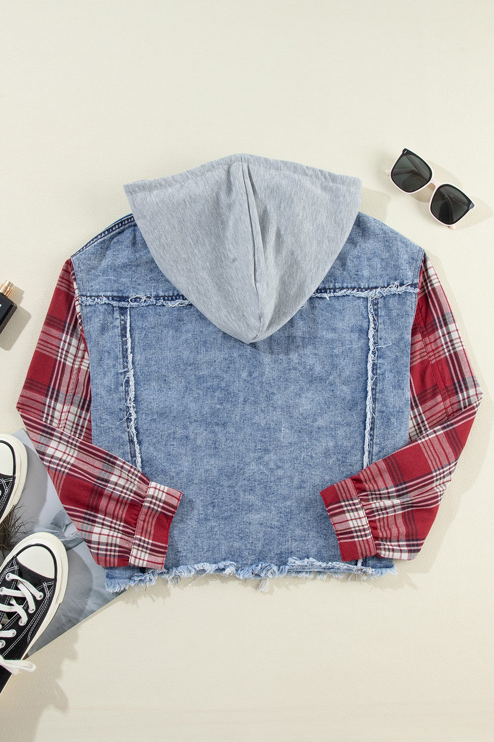 Women's Plaid Denim Jacket