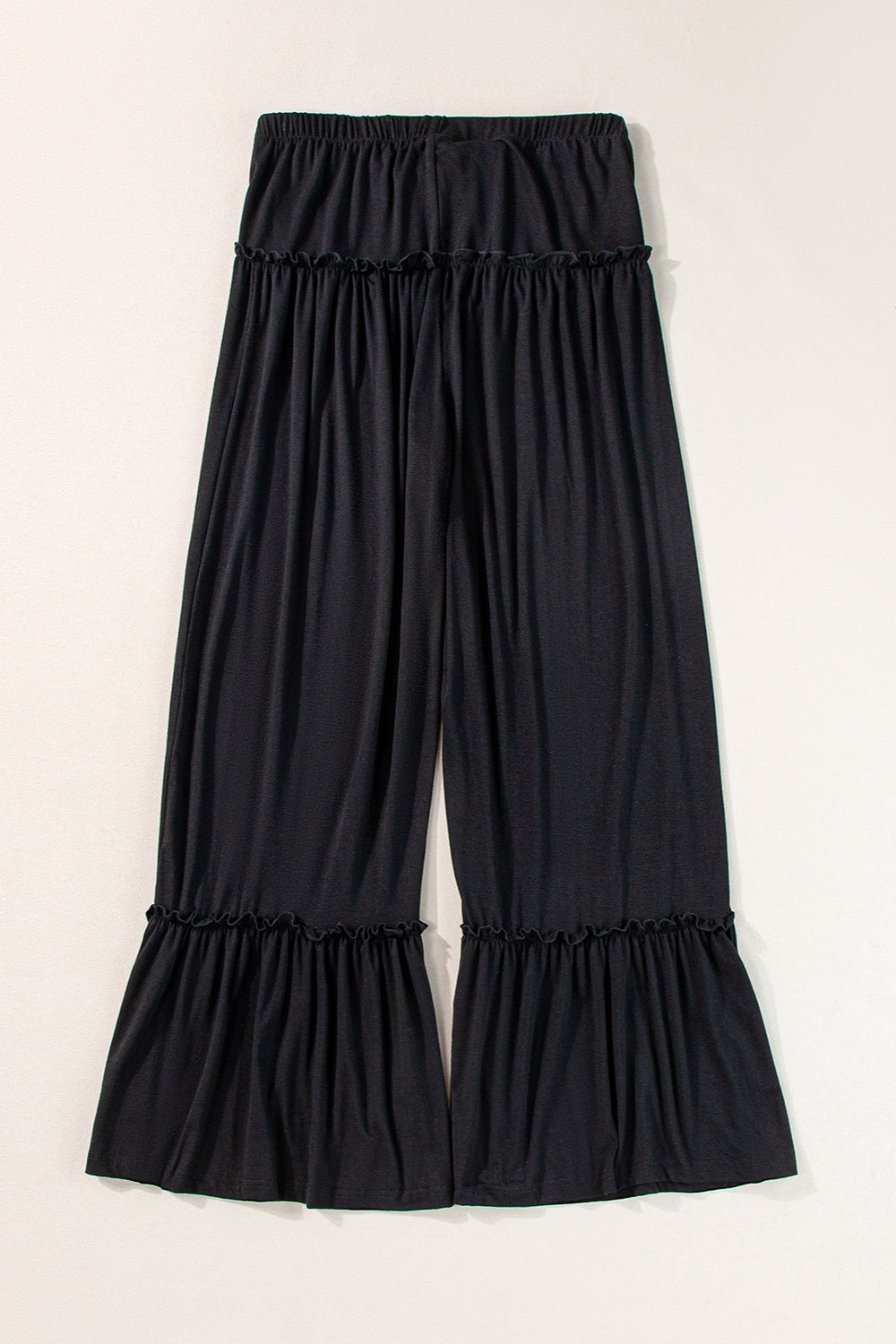 Tied Frill Ruched Bootcut Pants