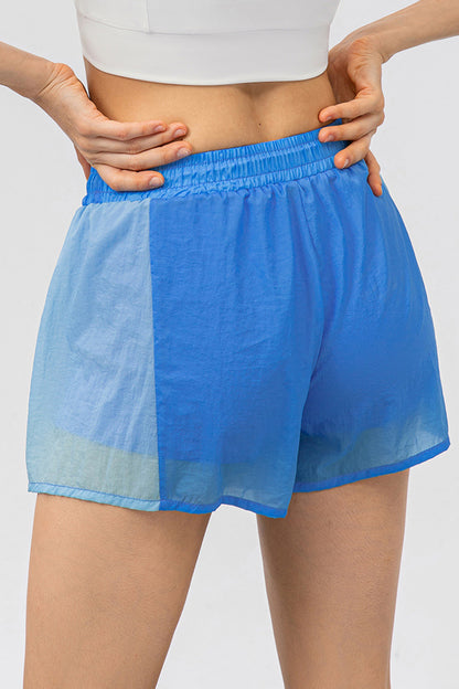 Color Block Drawstring Active Shorts