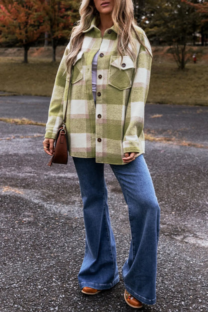 Plaid Button-Down Shacket