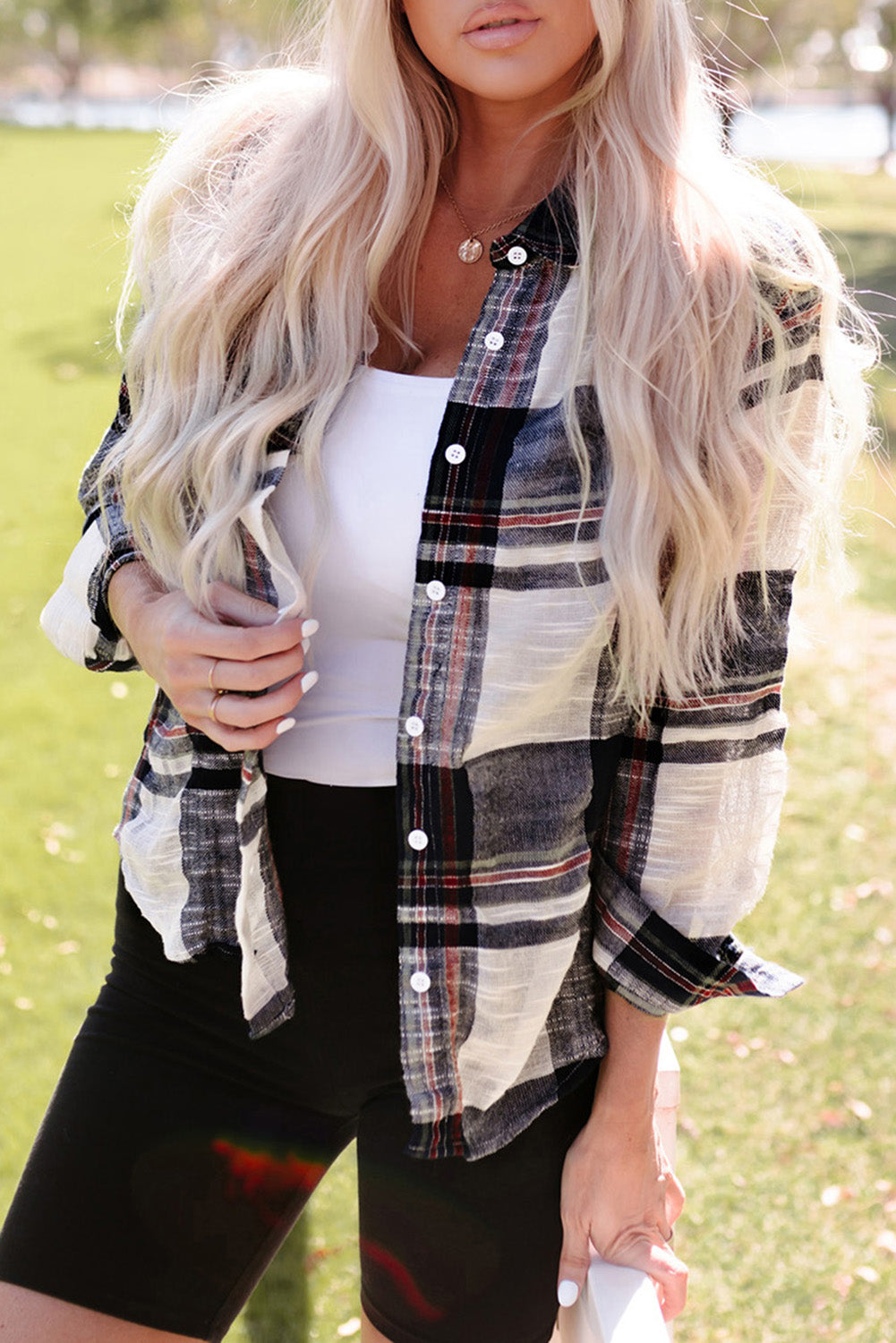 Classic Plaid Button-Down Shirt Plaid