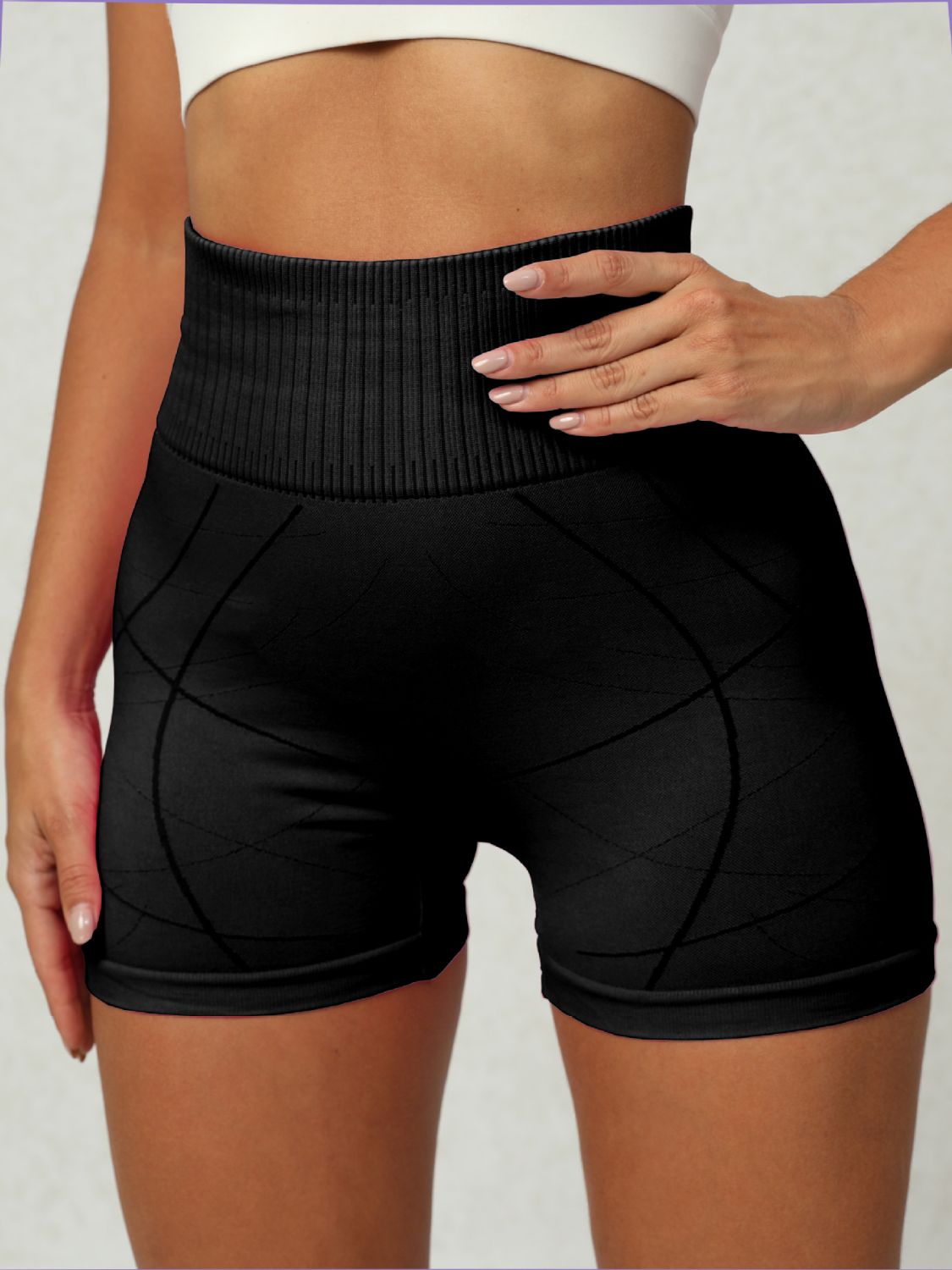 High Waist Active Shorts Black