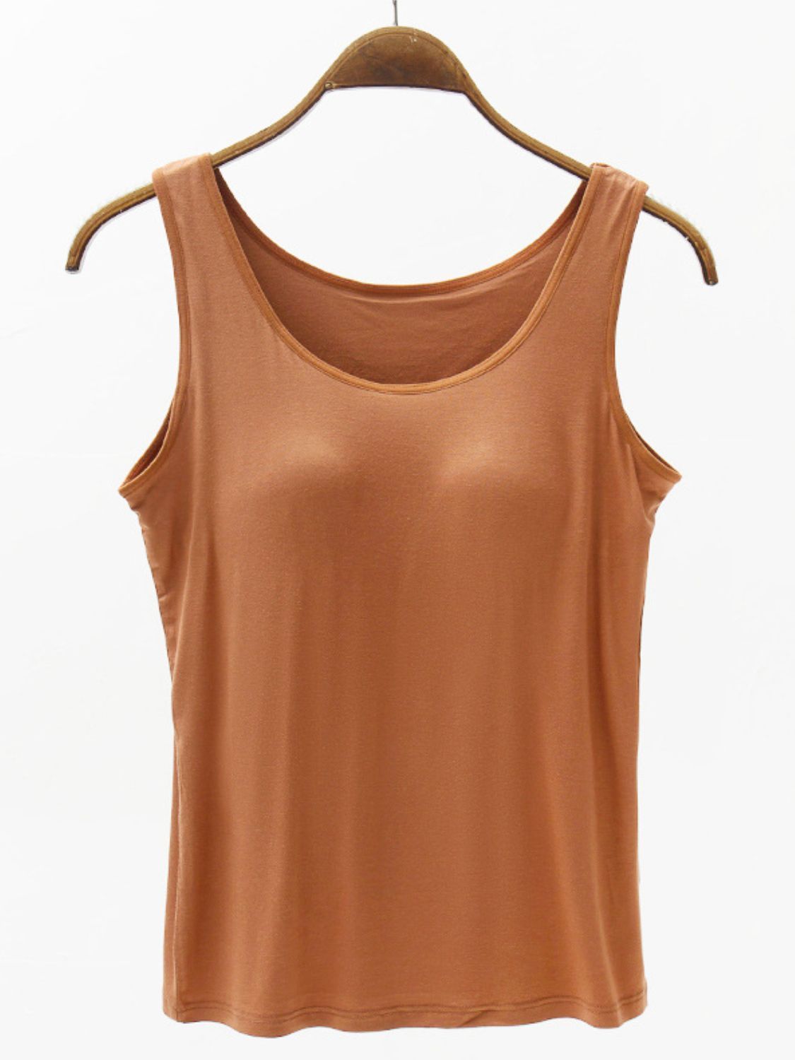 Modal Bralette Tank Top with Wide Straps Caramel