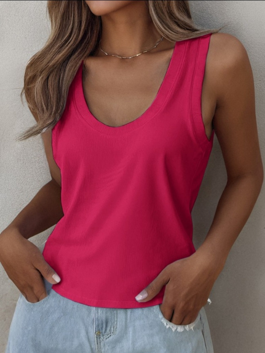 Solid Scoop Neck Tank