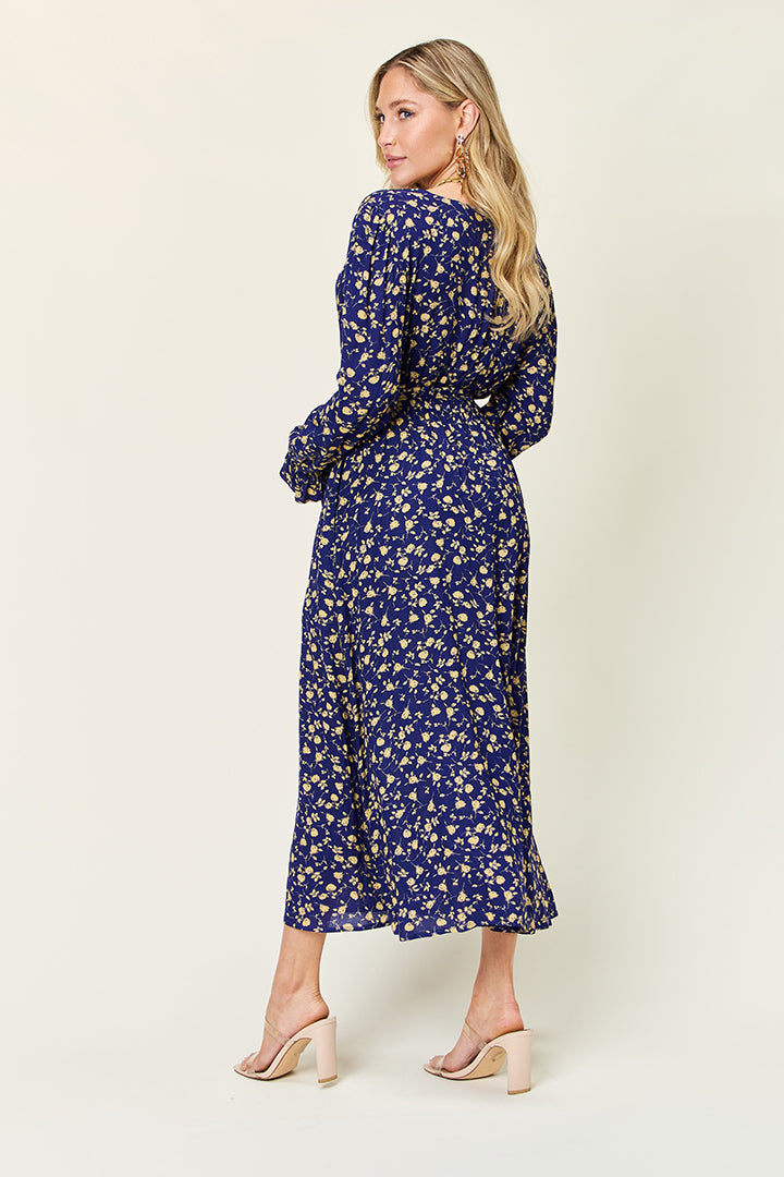 Flowy Tie-Back Flounce Sleeve Dress