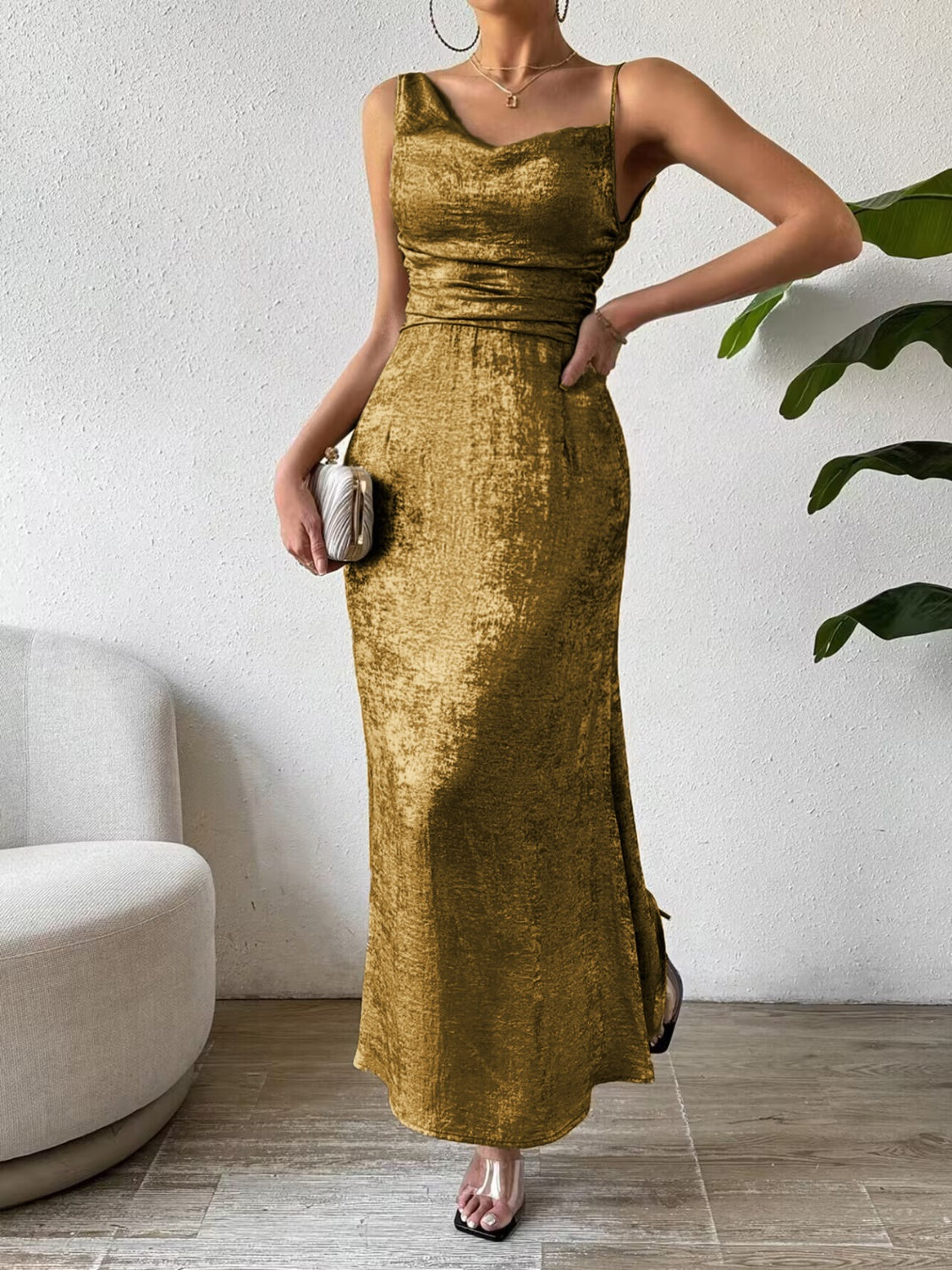 Elegant Asymmetrical Midi Dress