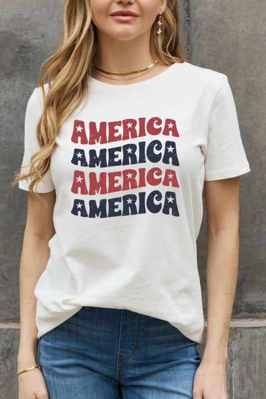 Simply Love AMERICA Graphic Cotton Tee Bleach