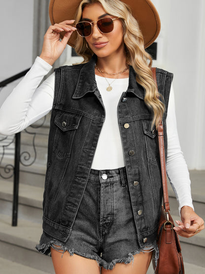 Denim Vest Black