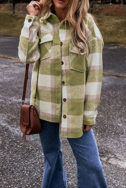 Plaid Button-Down Shacket