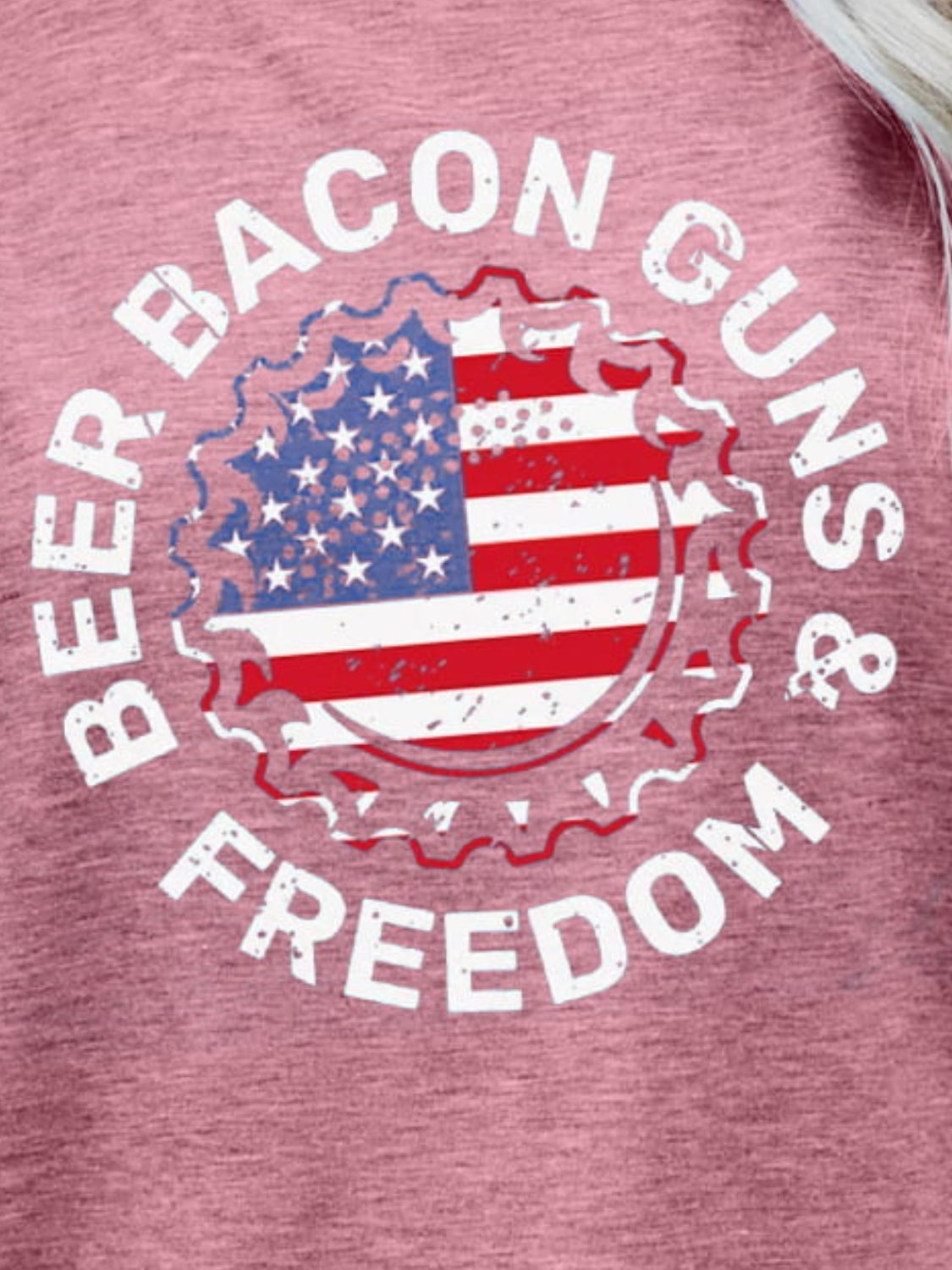 Flag Tee with Beer, Bacon & Freedom