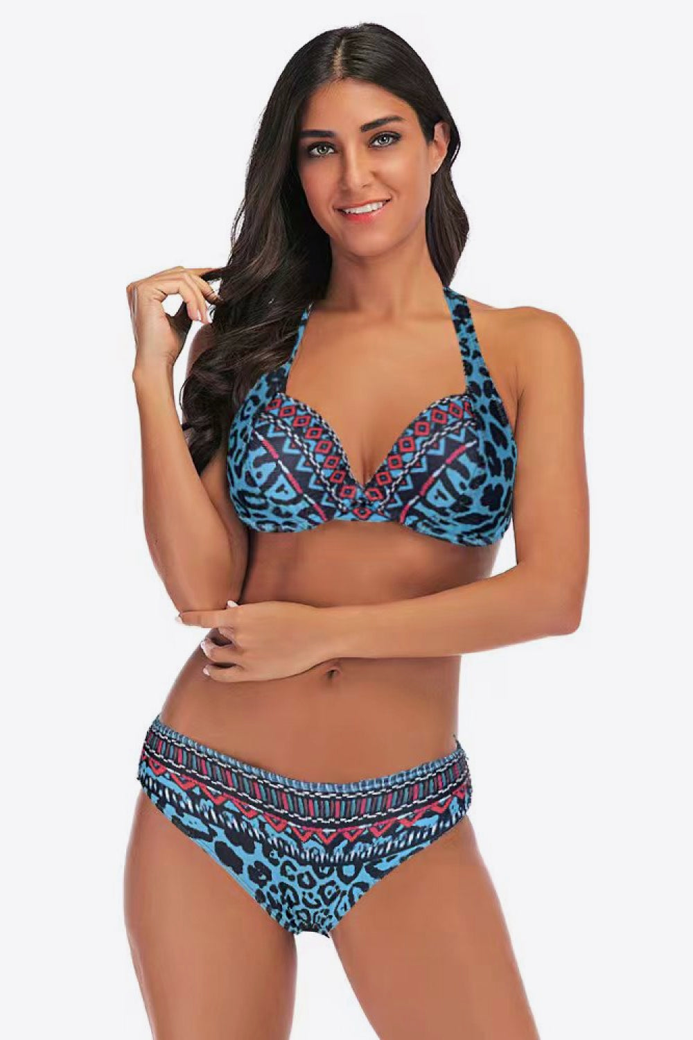 Mid Waist Leopard Bikini Set Leopard