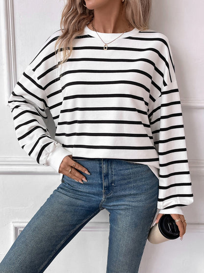 Striped Long Sleeve Sweatshirt