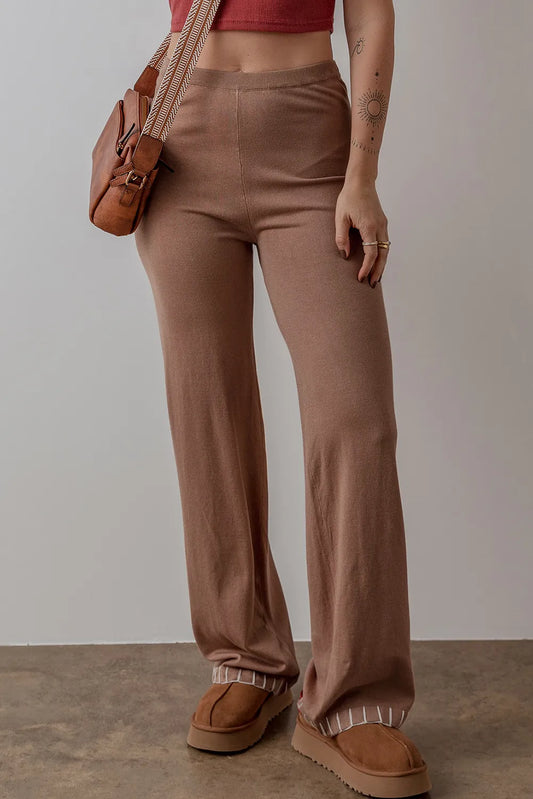 High Waist Pants Brown