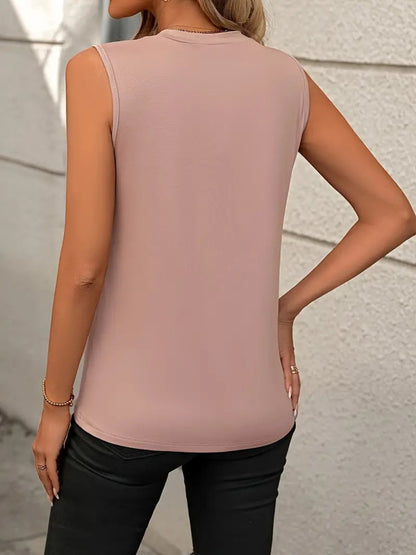 Classic Round Neck Tank Top Light Mauve