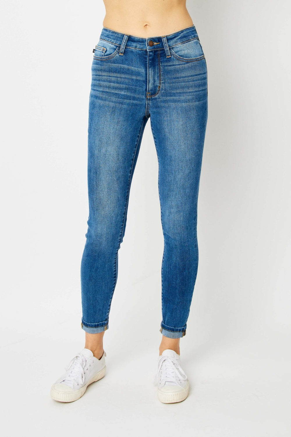 Judy Blue Low Rise Super Stretch Skinny Jeans with Cuffs