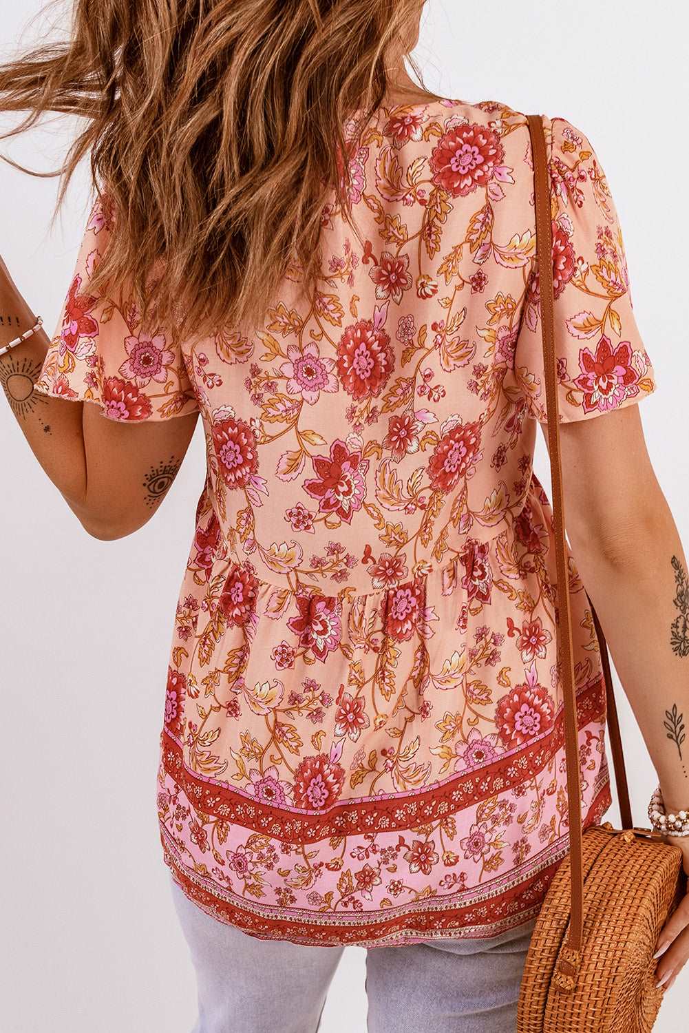 Bohemian Blouse with Floral Print