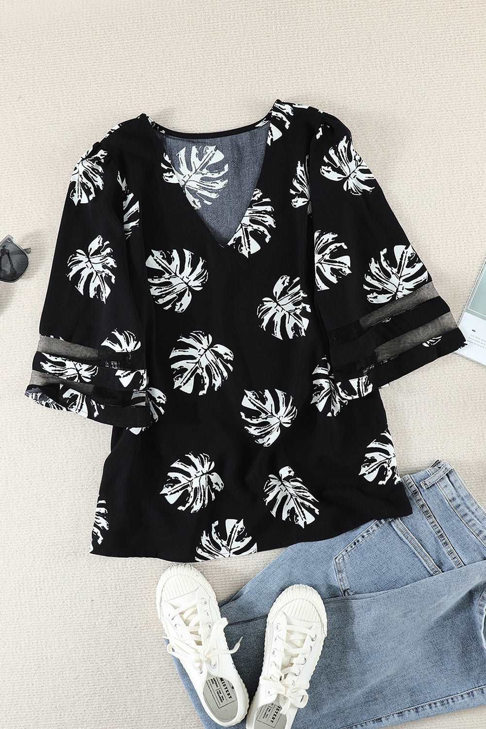 Botanical Puff Sleeve Blouse