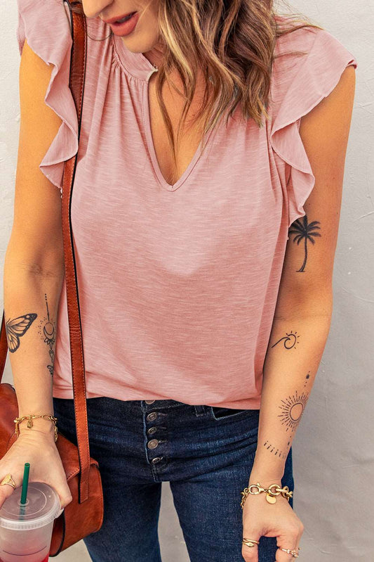 Butterfly Notch Top Dusty Pink