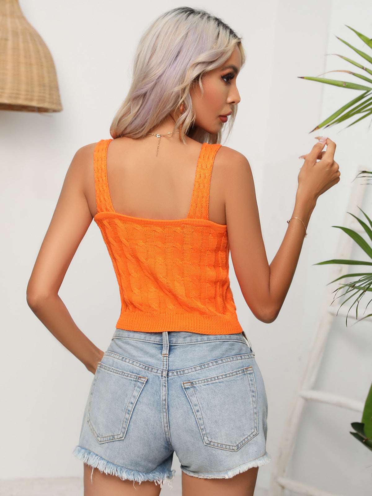 Cable-knit crop top