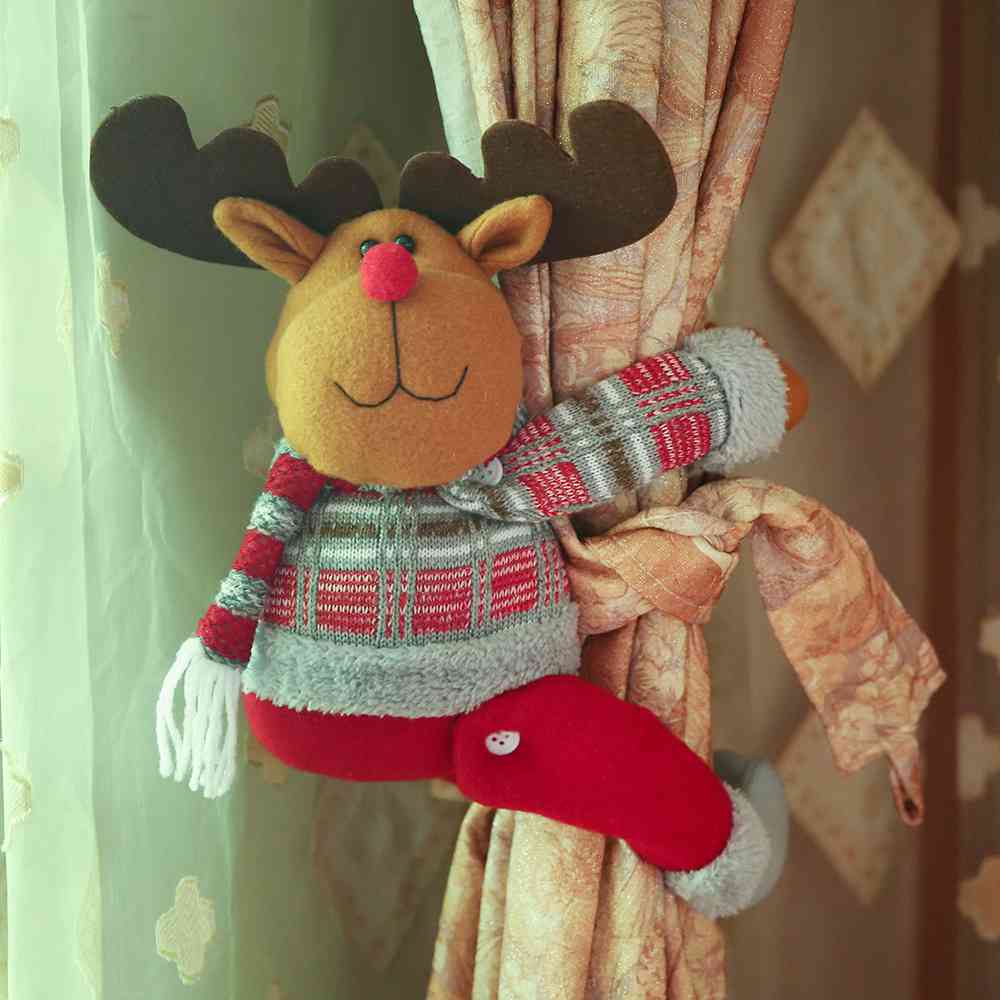 Christmas Doll Curtain Buckle for Women Reindeer One Size
