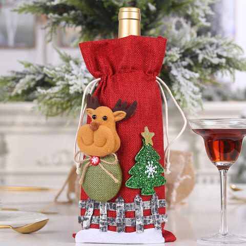 Christmas Doll Wine Bottle Covers for Women Reindeer One Size