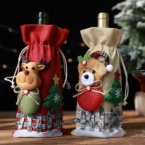 Christmas Doll Wine Bottle Covers for Women
