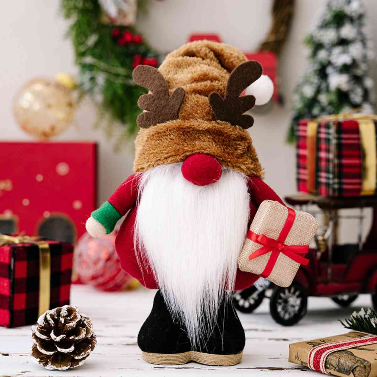 Christmas Faceless Gnome for Women Caramel One Size
