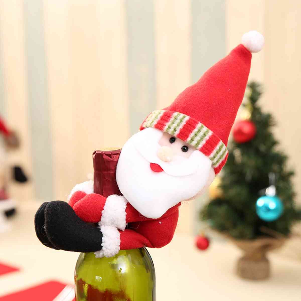 Christmas Gnome Wine Bottle Cover for Women Deep Red One Size