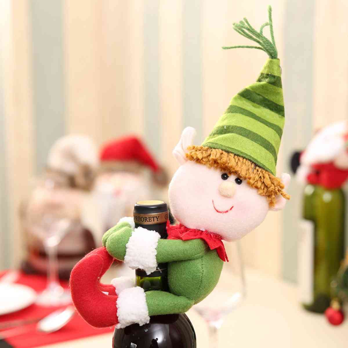 Christmas Gnome Wine Bottle Cover for Women White One Size