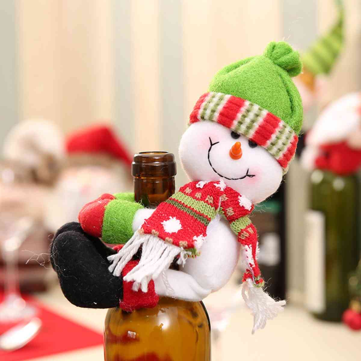 Christmas Gnome Wine Bottle Cover for Women Mid Green One Size