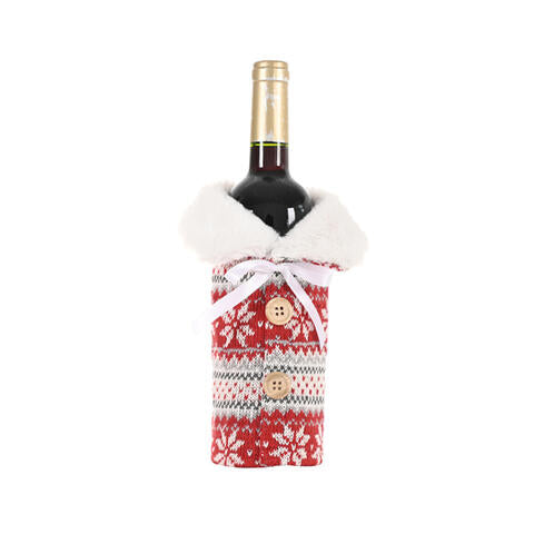 Christmas Snowflake Wine Bottle Cover for Women Style A One Size