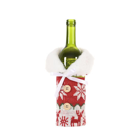 Christmas Snowflake Wine Bottle Cover for Women Style B One Size