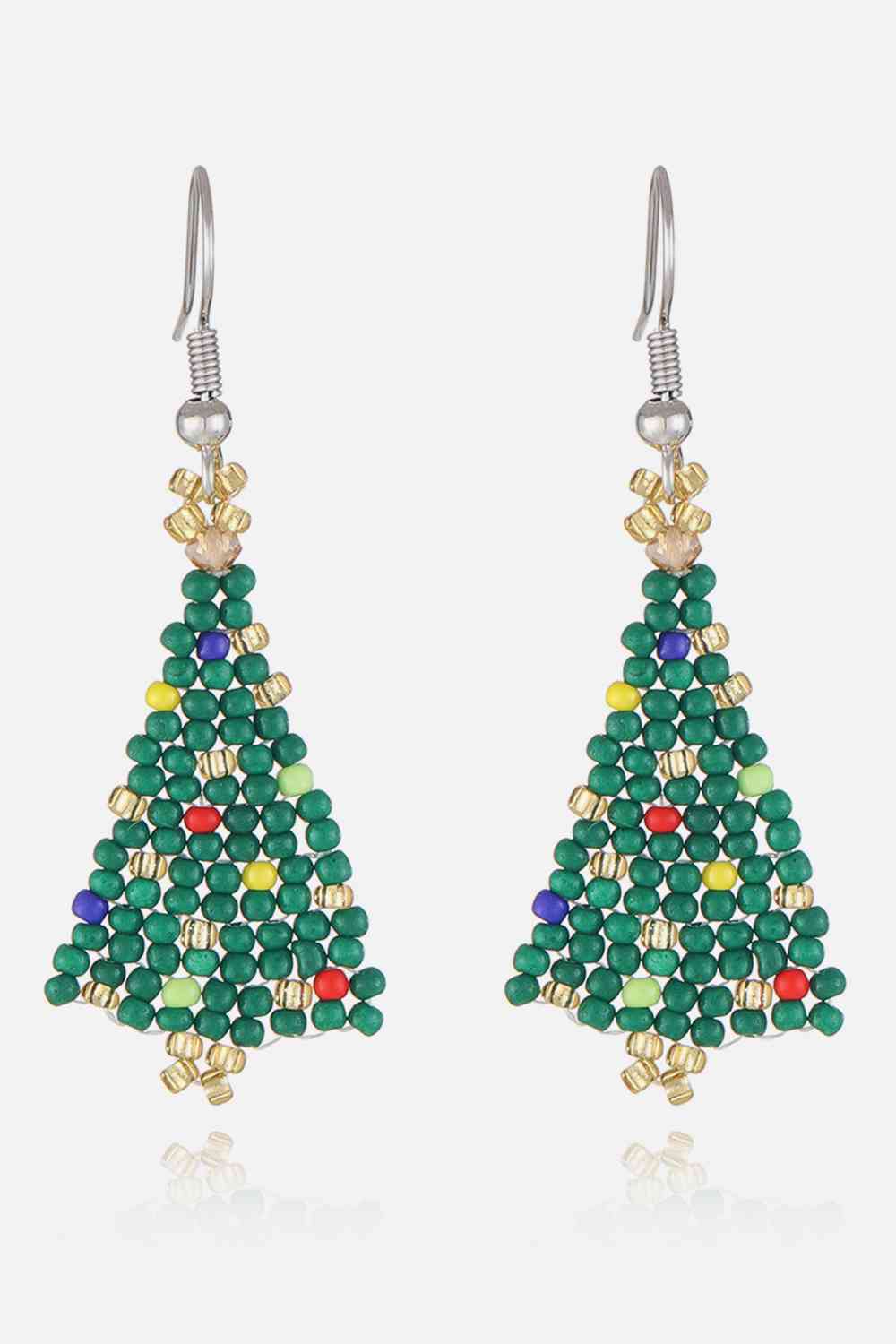 Christmas Tree Earrings for Women Green One Size