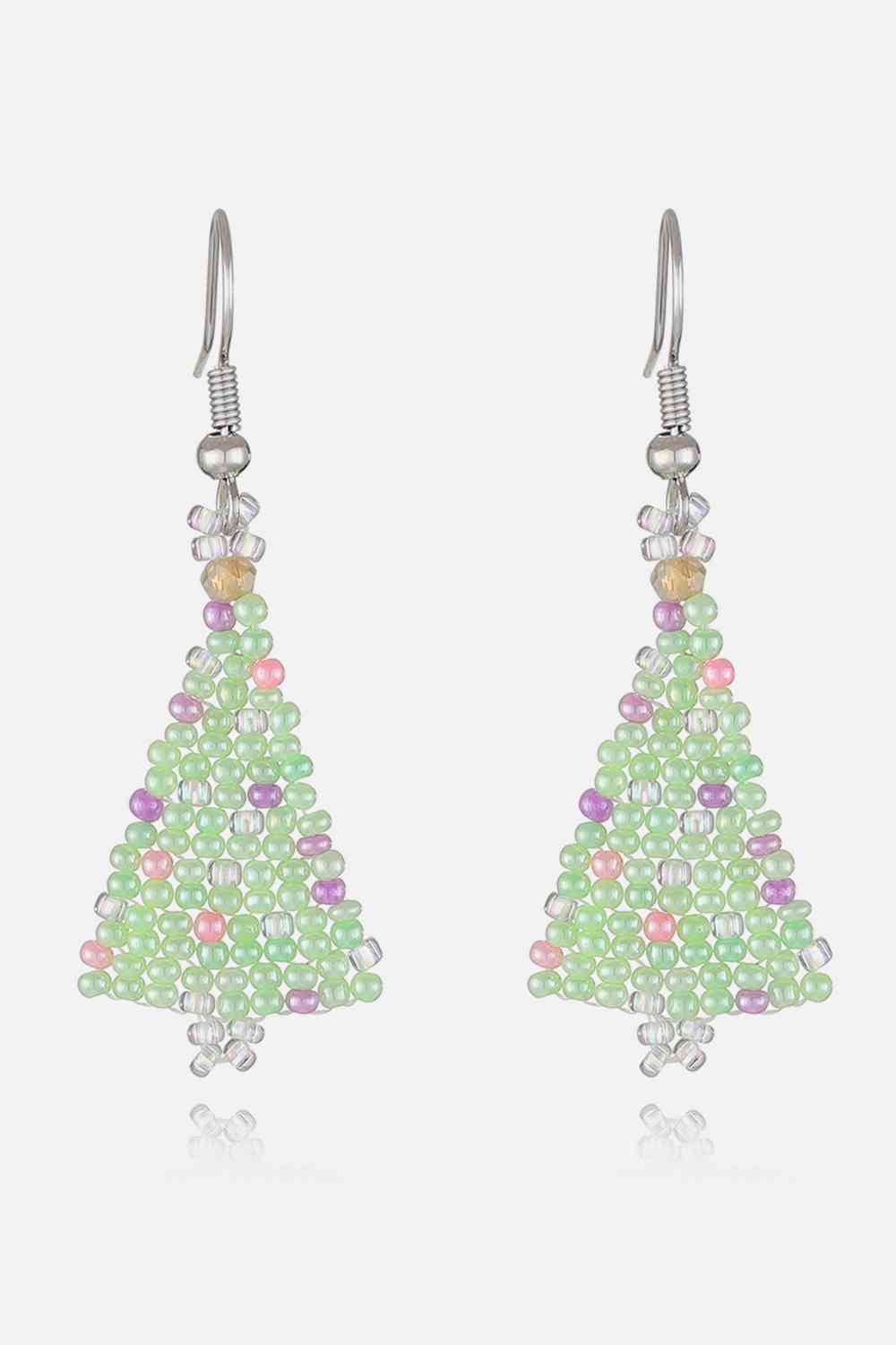 Christmas Tree Earrings for Women Light Green One Size