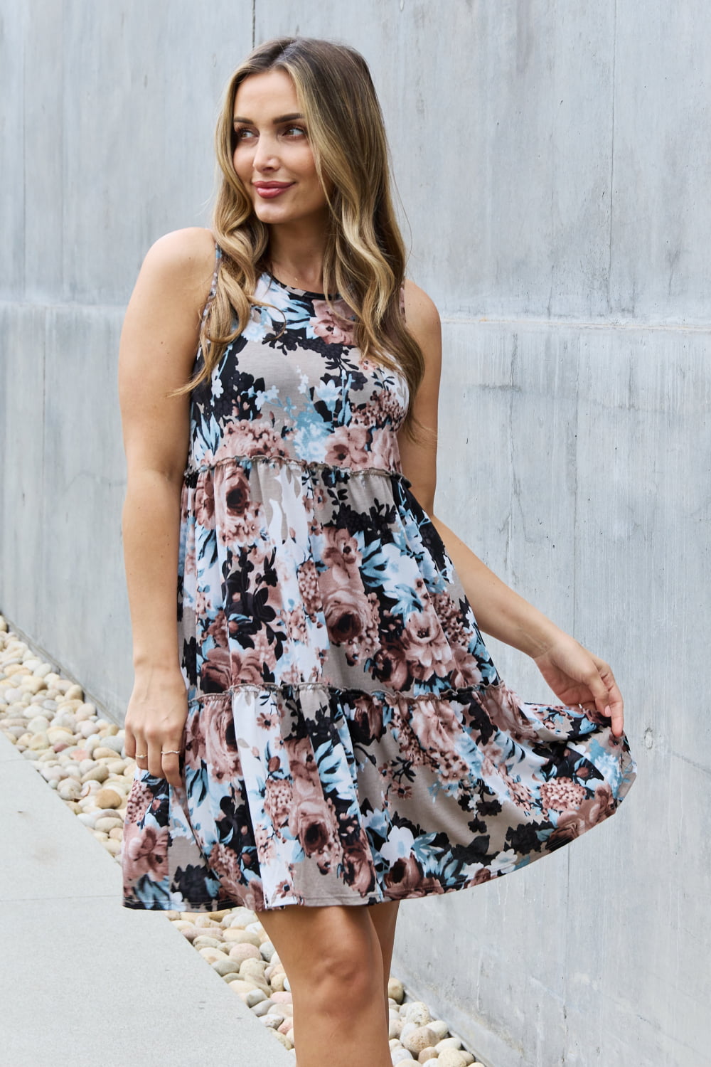 Fell In Love Floral Sleeveless Full-Length Dress Floral