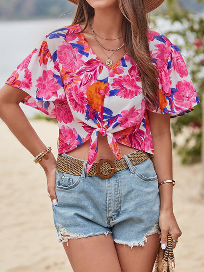 Floral Flutter Blouse