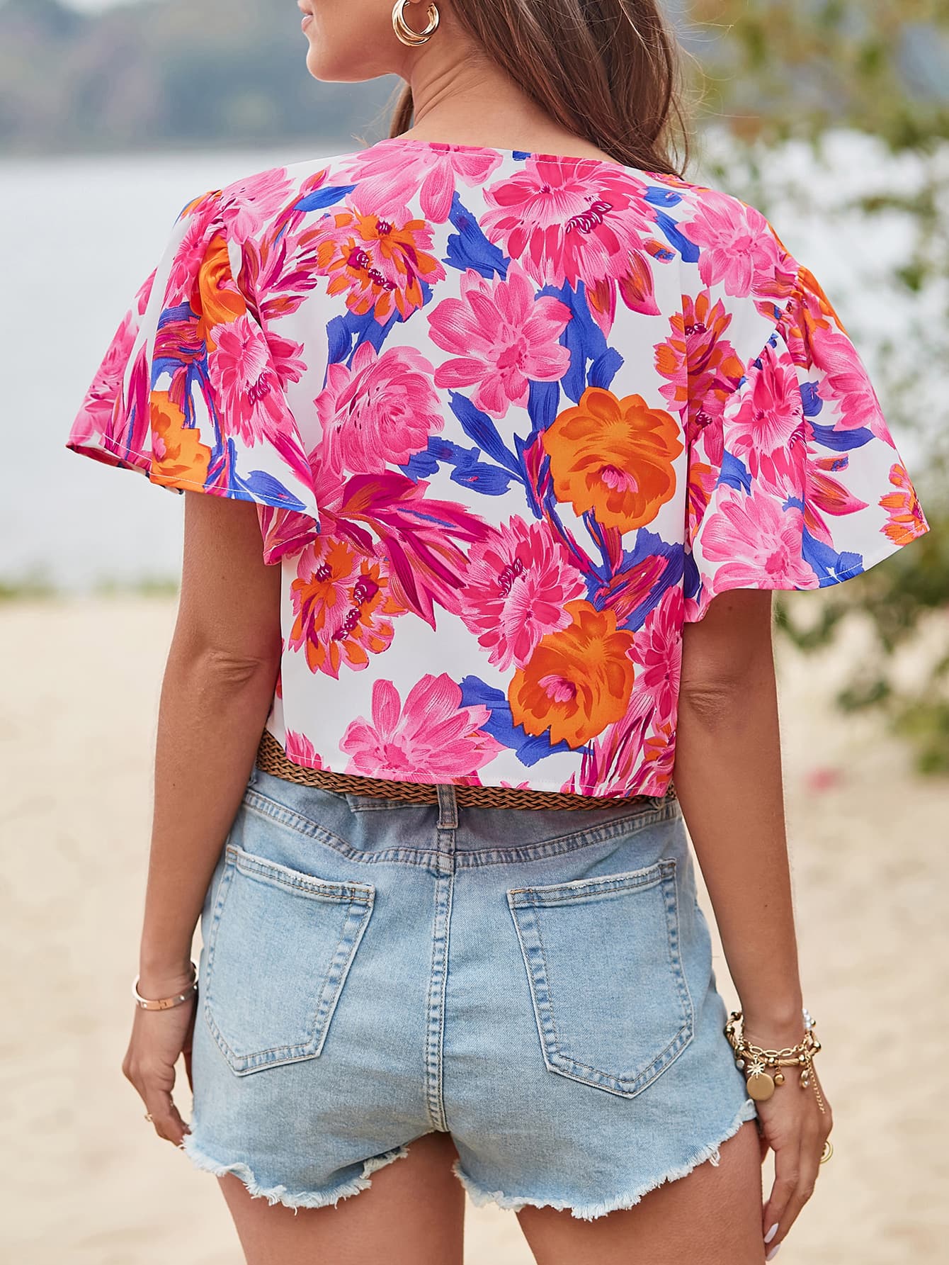 Floral Flutter Blouse