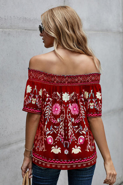 Floral Off-the-Shoulder Blouse