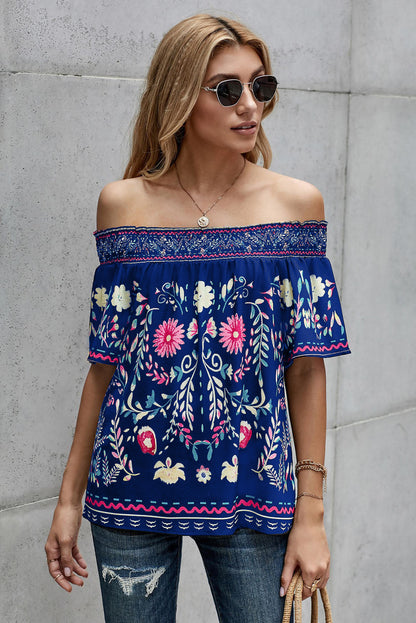 Floral Off-the-Shoulder Blouse