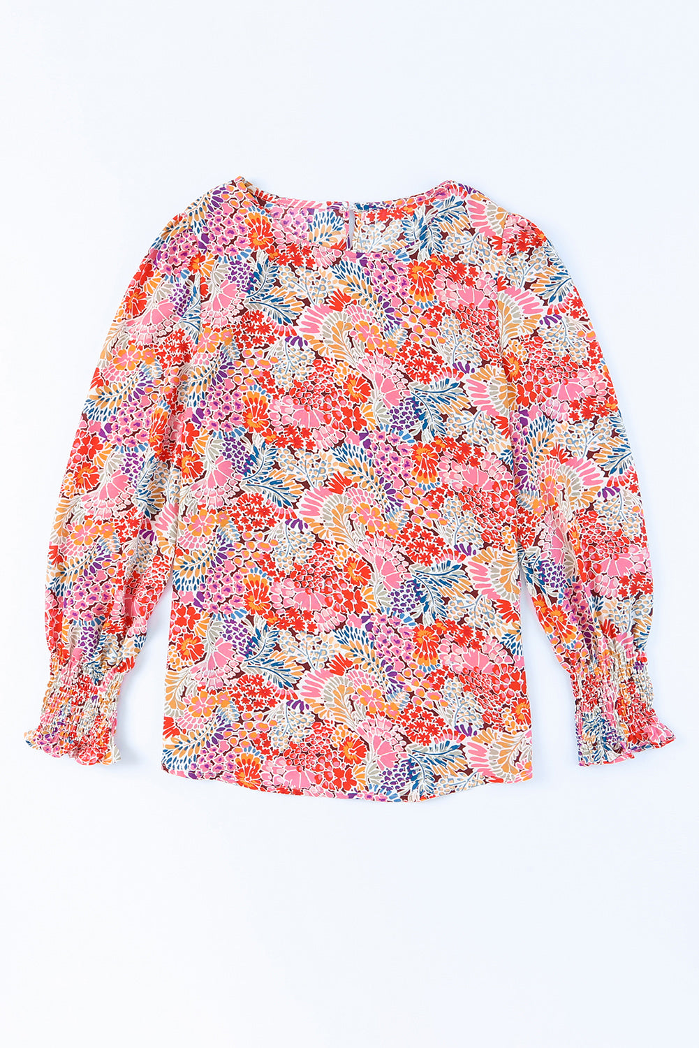 Floral Puff-Sleeved Print Blouse