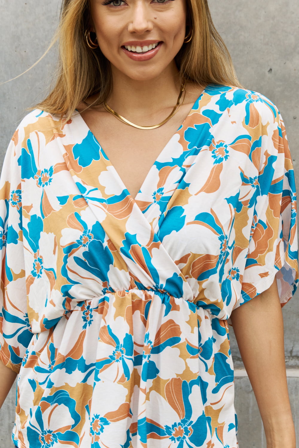 Floral Wrap Tunic Top