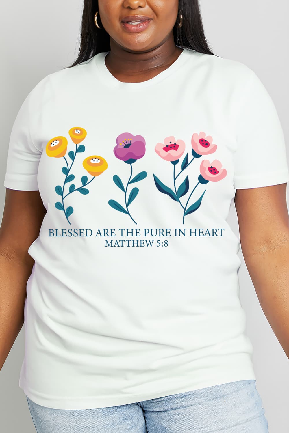Full Size Blessed Are the Pure in Heart Matthew 5:8 Graphic Cotton Tee